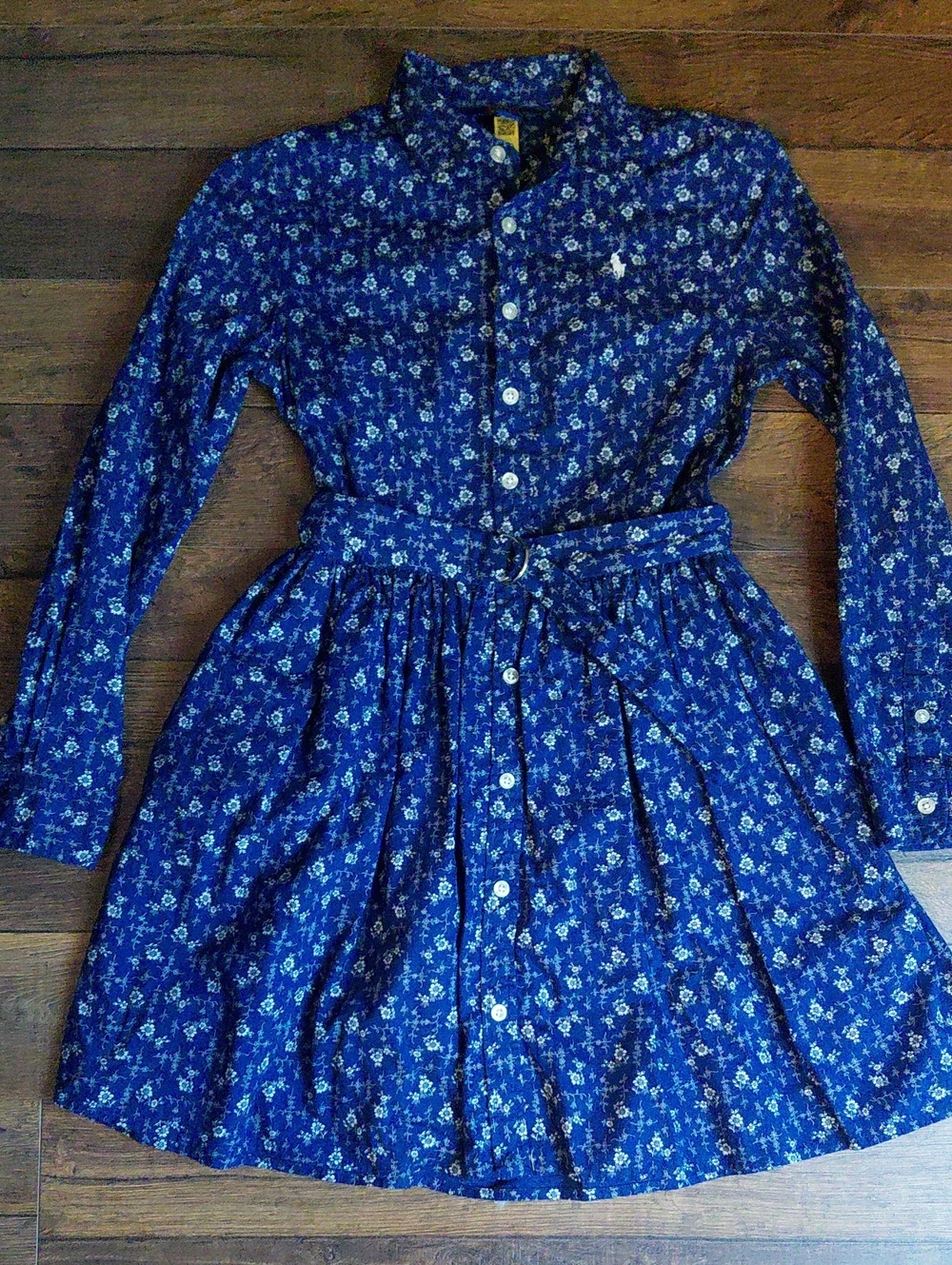 Polo by Ralph Lauren Royal Blue Floral Shirt Dress